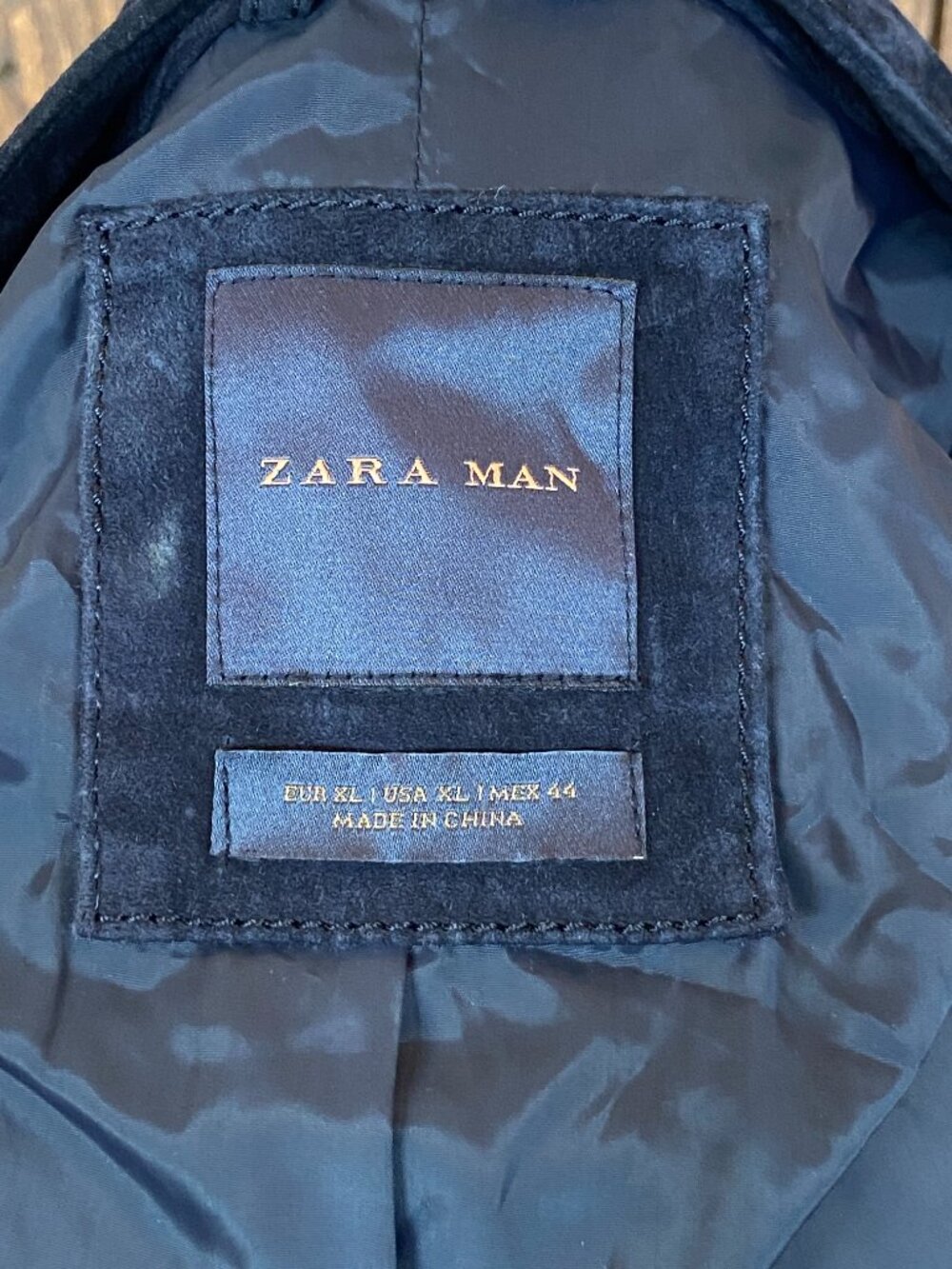 Zara Man Navy Suede jacket Sz XL - Picture 8 of 8